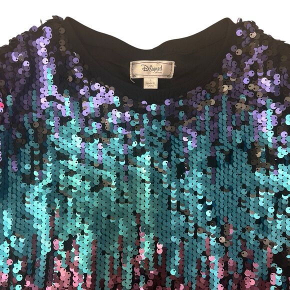 Disney D-Signed Sequin Ombre Shift Dress Small Rainbow Party Sparkle Y2K Rare - Picture 7 of 11